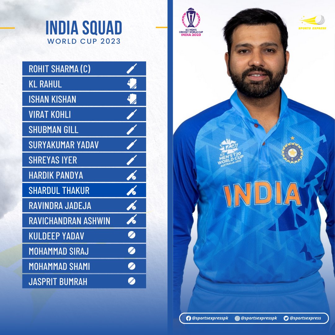 SportsExprress's tweet photo. Missed the 2023 World Cup squads? No worries! We've got you covered with all the scoop on every team's lineup. 

Get ready for the ultimate cricket showdown! 🏏

#CWC23 | #Cricket | #BackTheBoysinGreen | #squad https://t.co/YffpuOFjkC