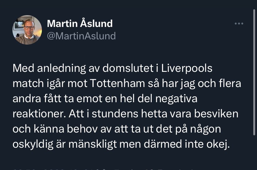 Ett officiellt utlåtande från klubben med stark betoning på att man förväntar sig något, tränaren drar på sig böter, rasism, upprop och namninsamling för att spela om matchen, expertkommentatorn hängs, konspirationsteorier flödar.

Ni skämmer ut något så fruktansvärt, Liverpool.