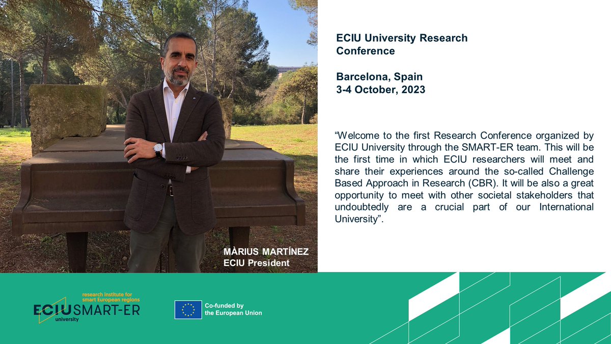 🟢Early registration for #ECIUuniversityConference and Tours in Universitat Autònoma de Barcelona <a href="/UABBarcelona/">Universitat Autònoma de Barcelona</a> STARTS TODAY.
An extremely interesting and insightful 2 days ahead!

 #SMART_ER #SDG11 #ResearchImpactEU #EU_H2020