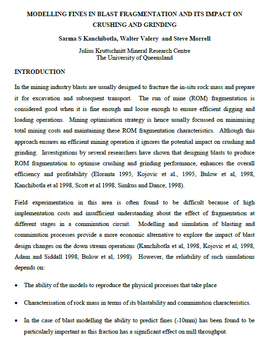 Chichofaim's tweet image. MODELLING FINES IN BLAST FRAGMENTATION AND ITS IMPACT ON CRUSHING AND GRINDING
Paginas: 20 / Autor: S. S. Kanchibotla, W. Valery and S. Morrell / Descárgalo en:
bit.ly/ModellingBlast…
Visita!! nuestra web.
#chichofaim #UNCP #blastfragmentation #crushing #grinding #modelling