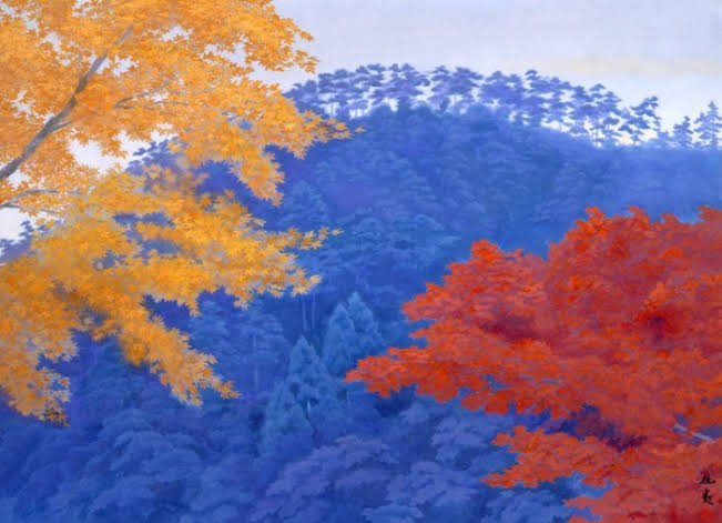 Autumn Colors by Kaii Higashiyama
#contemporaryart 
#Japaneseartists
#painting 
#AutumnVariations 
#morning