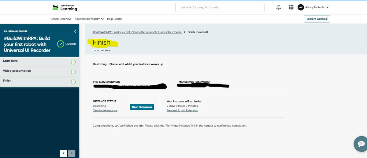 Amazingeuphoria's tweet photo. Hello #servicenow completed #BuildWithRPA challenge, for visitors management app in lab. 
 #RPA https://t.co/zSbPGHyXbp