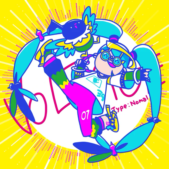 ノーマルミクさん!ビビッドなカラーリングが最高～!#ポケミク 