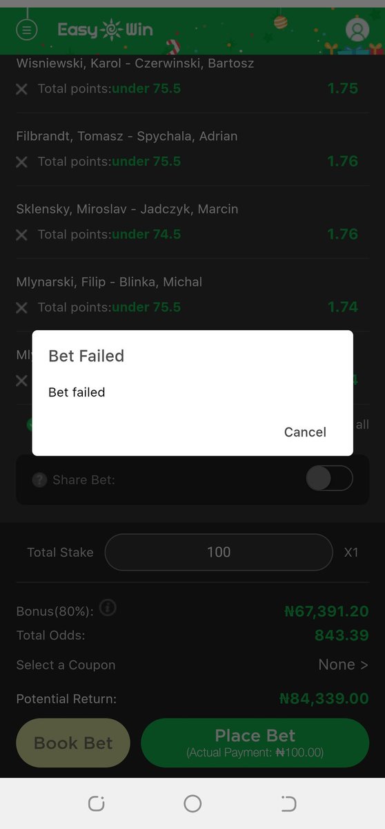@Ekitipikin @EasywinNigeria 
What's wrong with ur app. I'm unable 2 stake games