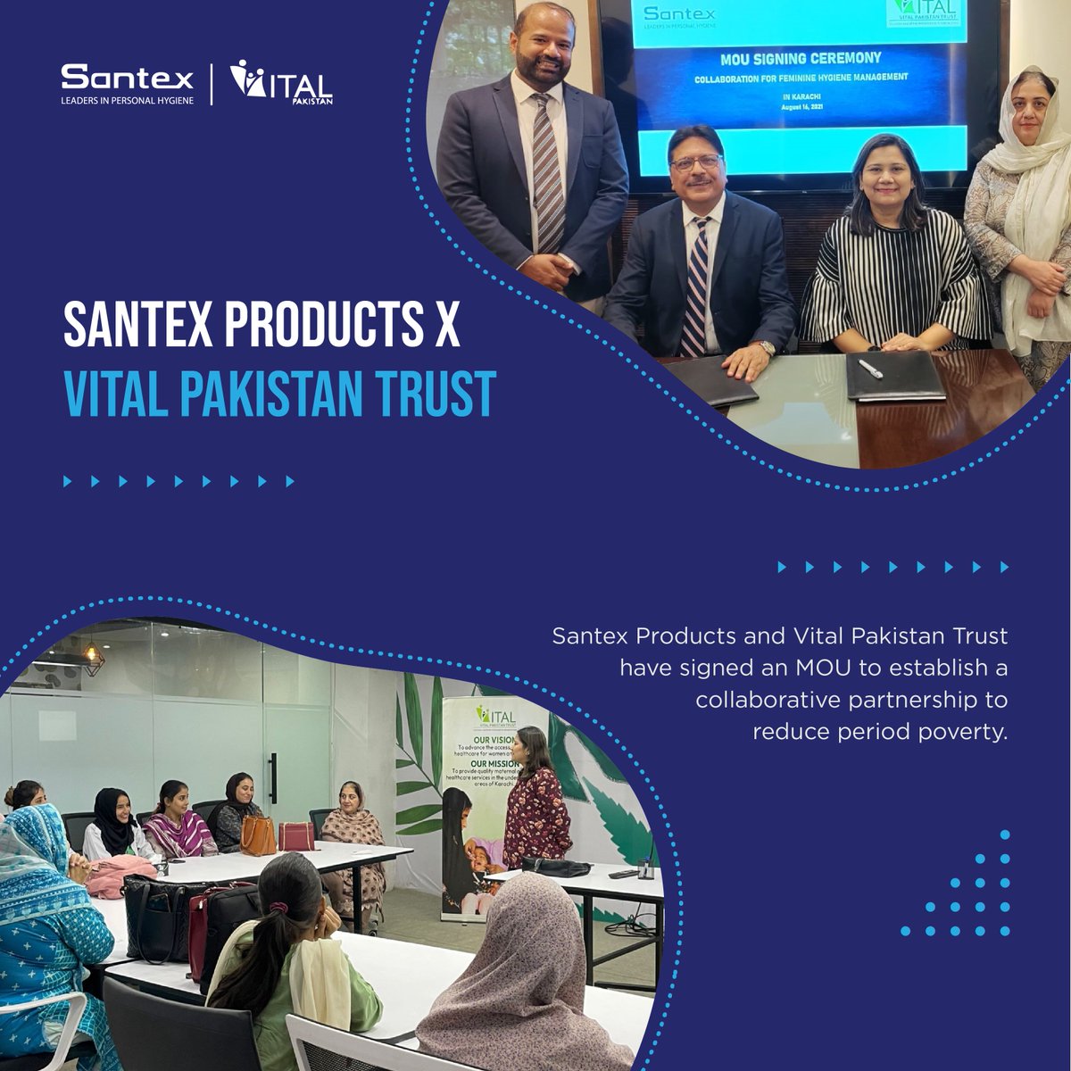 Santex Products (@santex_products) on Twitter photo Adding another feather to our cap!
We at Santex Products are thrilled to announce our partnership with <a href="/Vital_Pakistan/">Vital Pakistan Trust</a> as we take a significant step towards promoting women's menstrual health and hygiene in underprivileged communities.
#Collaboration #endperiodpoverty Adding another feather to our cap!
We at Santex Products are thrilled to announce our partnership with <a href="/Vital_Pakistan/">Vital Pakistan Trust</a> as we take a significant step towards promoting women's menstrual health and hygiene in underprivileged communities.
#Collaboration #endperiodpoverty