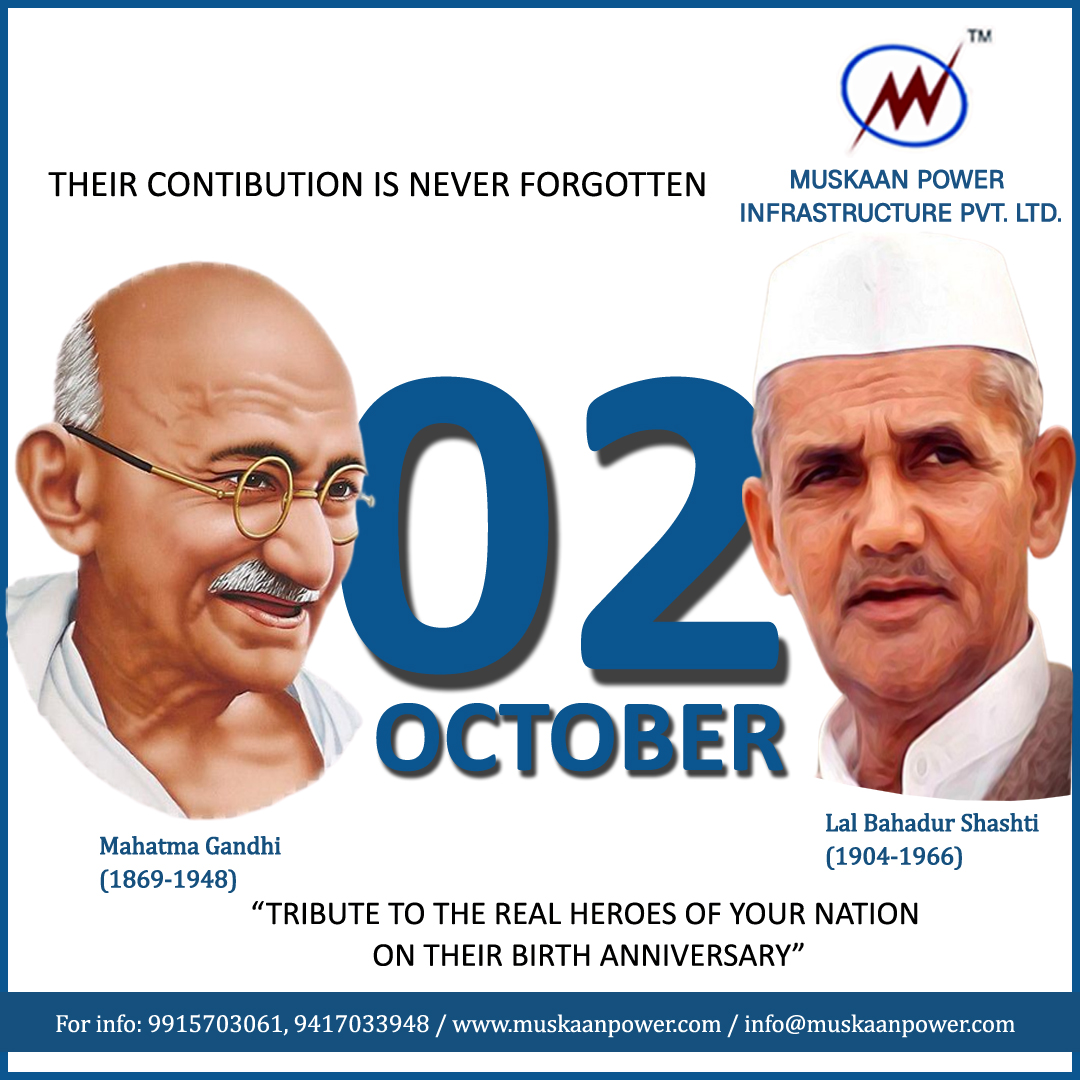 Remembering the timeless wisdom and leadership of Mahatma Gandhi and Lal Bahadur Shastri on their Jayanti.#GandhiShastriJayanti #Inspiration #NationBuilding
#DrytypeTransformer #distributiontransformer #powertransformers #servovoltagestabilizer #compactsubstationtransformer #mpil