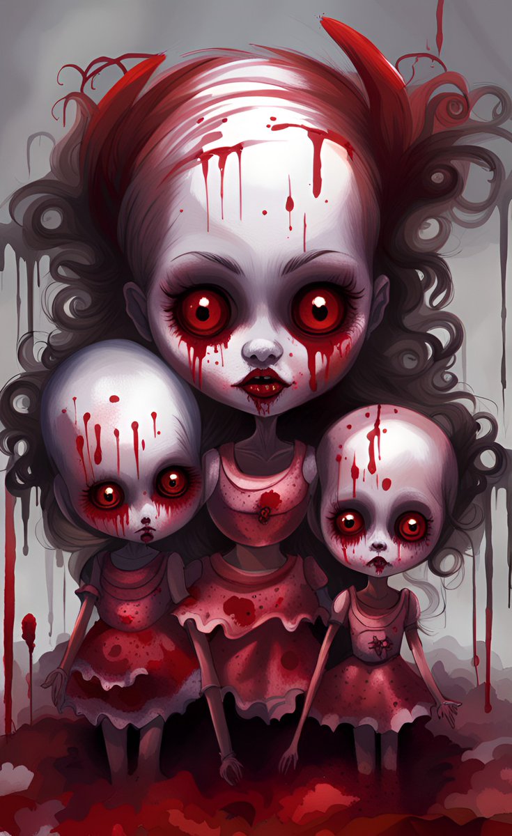 finalgamer89's tweet photo. OCTOBER HALLOWEEN CHALLENGE
Day #2 - Creepy Dolls
Art prompts from @Elle_Artist__
#creepydolls #artprompts #artprompt #art #aiart #halloween #horror #demonictoys #killerdolls #evildolls #HorrorArt #AIArtCommuity #AIArtwork #AIArtGallery #AIArtistCommunity #dolls https://t.co/MnbZPiQiWU