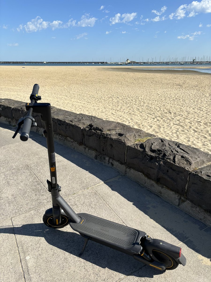 Great day for an e-scooter ride along Port Melbourne beach ☺️