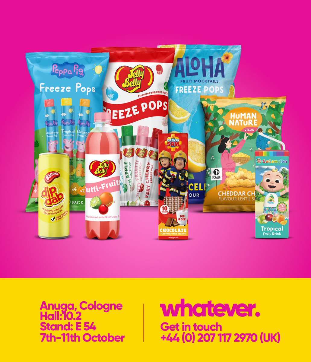 Whatever_Brands's tweet photo. Come to visit us from the 7th till the 11th October at Anuga, Hall 10.2,  Stand E54. 

For more info, email us at hey@whateverbrands.com https://t.co/P3kTlYI8N1