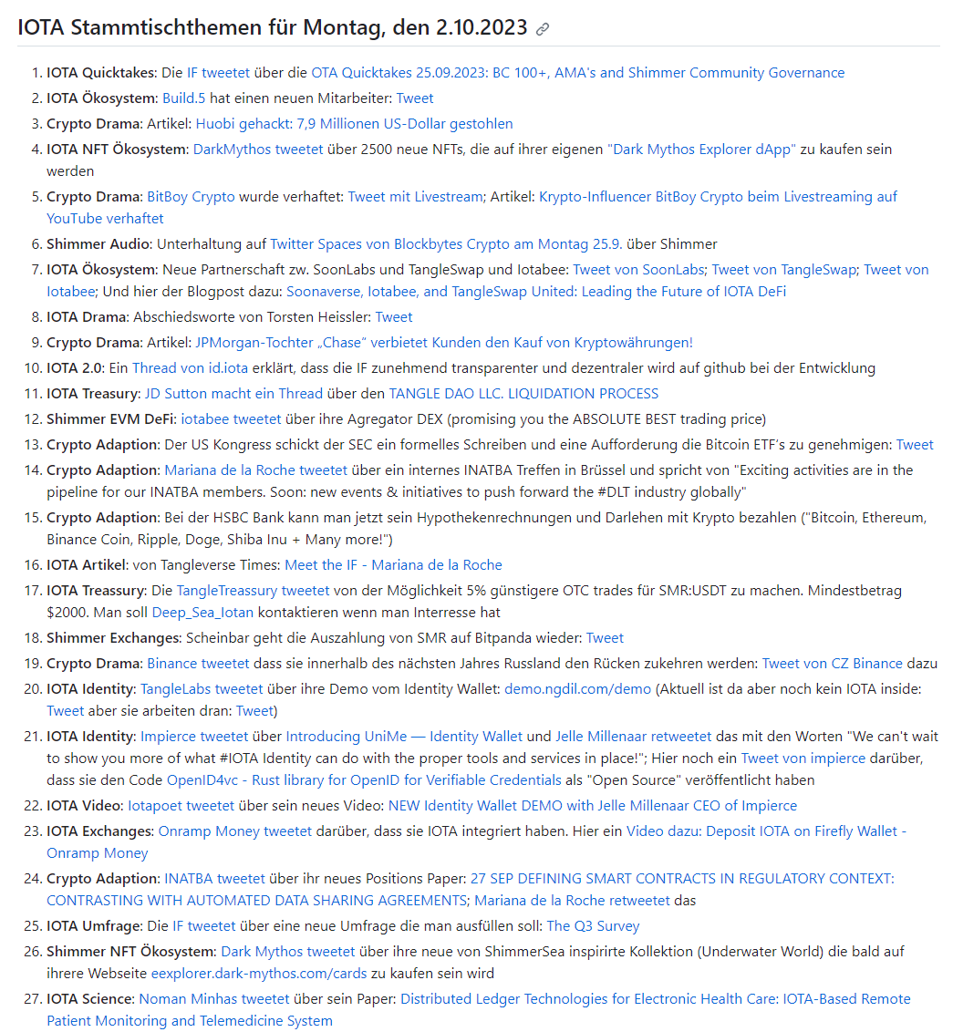 Vrom14286662's tweet image. Spannende Zeiten bei #IOTA und #Shimmer...
...sollten besprochen werden!
Heute ist #IOTAStammtisch!
Hier die Themen aus der letzten Woche:
iota-community.github.io/community-even…