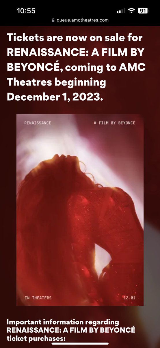 jasunlaced's tweet photo. oh so we are literally about to fight for these renaissance film tickets right now??? https://t.co/roLynOqkHd
