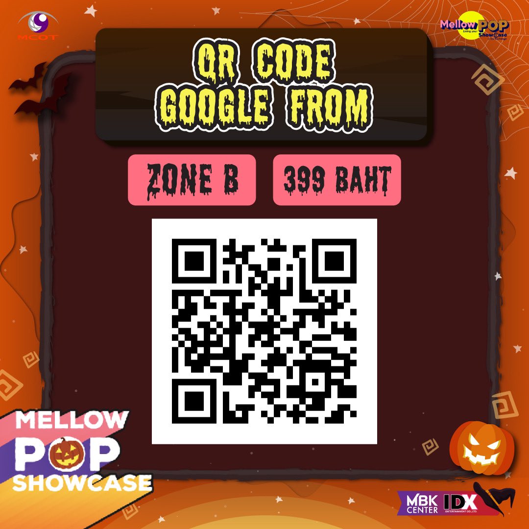 MellowPOP_TH's tweet photo. 📍เปิดจำหน่ายบัตรแล้วกับงาน Melloween Party 👻🎃🧡

📌 ซื้อบัตร Google Forms

Zone A 499.- (Seating) 
➡️ https://t.co/oIjxDc2cZY

Zone B 399.- (Standing) 
➡️ https://t.co/uSGGPu28Mz

#MellowPOP 
#MellowPOP_MelloweenParty
#MellowPOPShowcase_IDOLEXCHANGE2023ครั้งที่4 https://t.co/dzS8JZoM1S