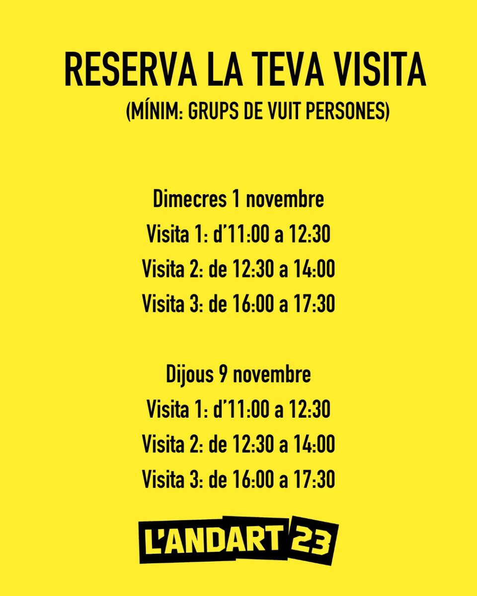 Us proposem una aproximació a les obres artístiques de la CATSA a través de les nostres visites guiades.

Una experiència única de descobrir la biennal de la mà del director artístic, Albert Gusi.

Reserva a la teva visita a artistica@andorralandart.com

Cal reserva prèvia❗