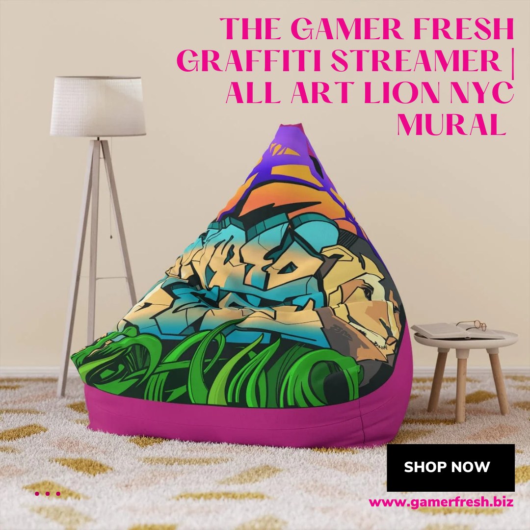 GamerFreshStore's tweet photo. This custom bean bag chair is an exclusive created by Gamer Fresh Labs to celebrate the 80's gaming scene in New York City.
-
-
-
Shop now
https://t.co/55ezcyN3Ia
#GamerFresh #GraffitiStreamer #AllArtLionNYC #MuralArt #GamingArt #StreamerLife #GamingCulture #WallArt #UrbanArt https://t.co/Nkmxjl48XH