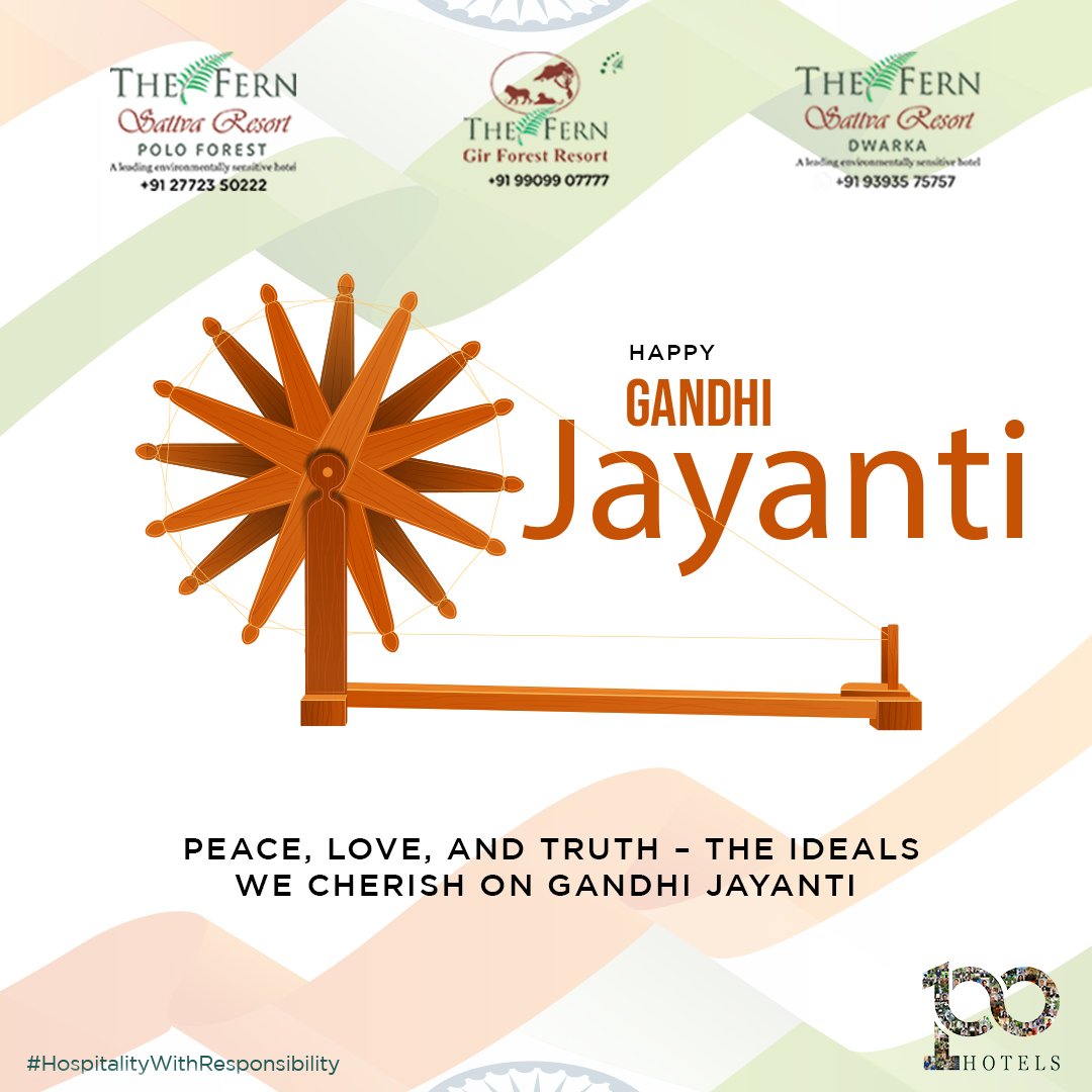 In the Spirit of Gandhi Jayanti, Join us at Fern Resort for a Day of Serenity and Inspiration. 🌱🕊️ Reflecting on Mahatma Gandhi's Timeless Wisdom. 🙏✨ 

Enquire now or contact us to know more at +91 9909 907777 or visit fernhotels.com/the-fern-gir-f…

#TheFernSattvaResort |