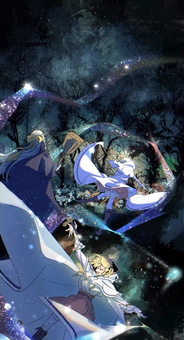夜の森にユフィアニの2人が精霊石を採集してるところで、アニス様がある"手品"を披露した光景です。 ※詳しくはドラマガ2020年3月号の転天エピソードを読んでください。