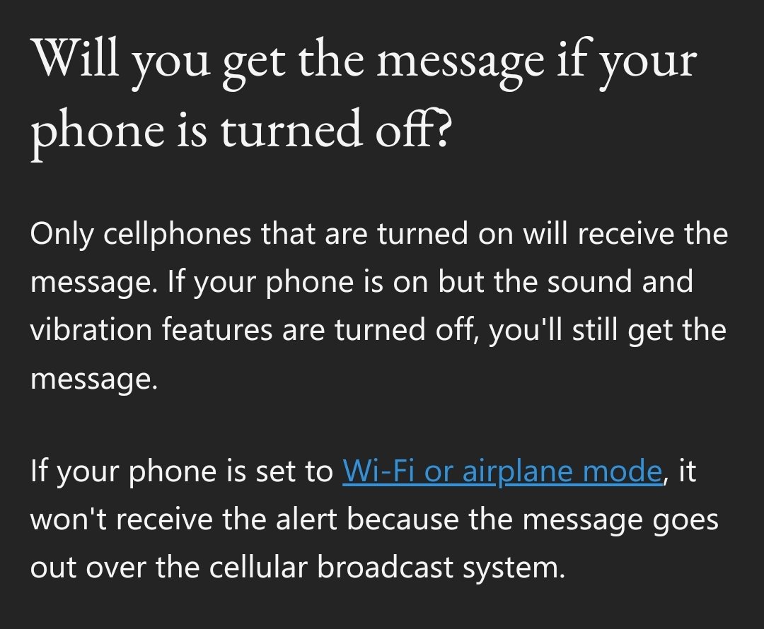 Valuable information for anyone in the US with reasons to either to conceal a phone or protect their senses.

Turn your phone off or to airplane mode BEFORE 2:20 PM EST/11:20 AM PST on Weds.

#ActuallyAutistic #Hyperacusis
#Migraine #SensorySensitivity
#NEISvoid #DisabledTwitter