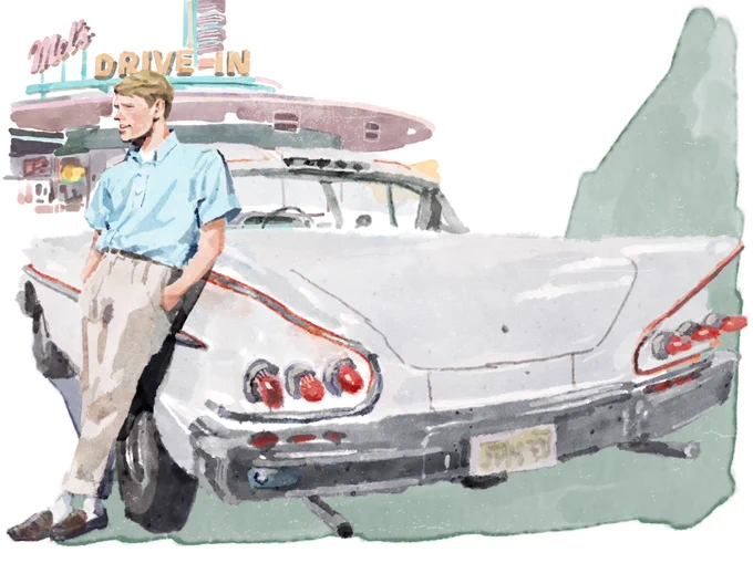 阪急MEN'S OSAKAのInstagramで、映画の中のスタイルをテーマにした連載『"STYLE"in films〜映画の中のスタイル』でイラストを作成致しました!American Graffiti  / MONONCLE /Quadrophenia / joker 