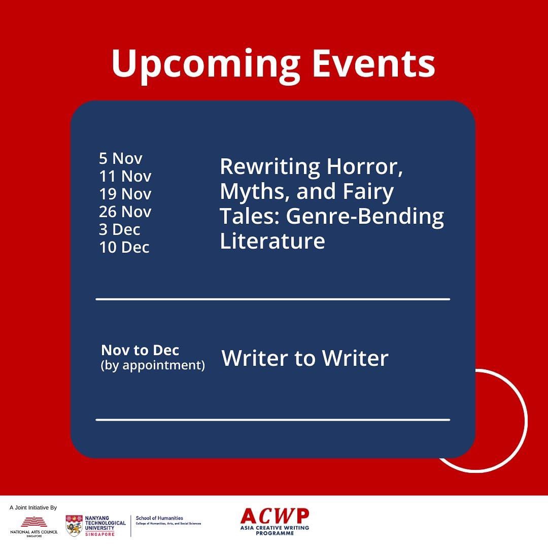 Happy to share the news that I will be a Visiting Writer at the Asia Creative Writing Programme @NTUsg. Many thanks to @AsiaCWP for inviting me. See you in Singapore in November and December! blogs.ntu.edu.sg/acwp/intan-par…