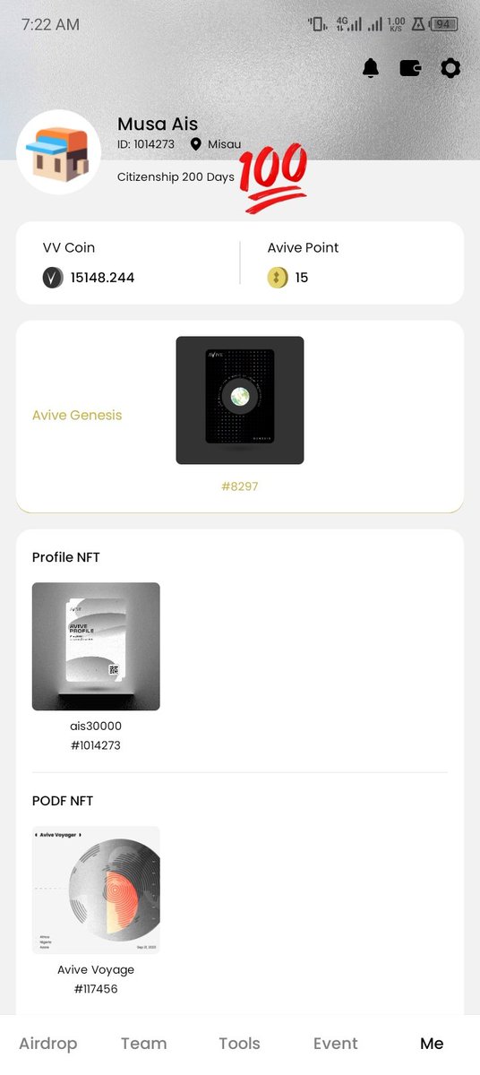 Musa_Ais's tweet photo. Congratulations 🎉🎉🎉 to me with #AviveCitizens #AviveAPP
#citizenship #200days with #Avive
#Avive is building something strong
At @Avive_World community first.
@AviveAPP @Avive_World
#AviveProfile #AvivePartner #AvivePoints #AviveAPP #AviveCitizens #AviveVoyager #Avive https://t.co/eGpITIkVwS