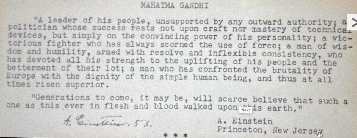 The words of A. Einstein exemplify why M.K. Gandhi is called as a Mahatma and also as Father of the Nation, if anyone is yet to understand. 

His birthday is rightly celebrated to inspire and motivate crores of people, to serve the under-privilege. 

#MahatmaGandhi 🇮🇳