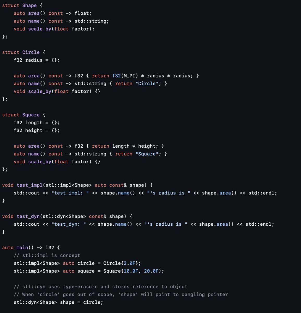 maximmkaaa's tweet photo. Rust-like traits implementation in C++ without macros using p1240r1 (Scalable Reflection in C++)

https://t.co/IIF7OBHnCh
https://t.co/T176ZERlQP

#CPP #programming https://t.co/8yQbbBIQlb