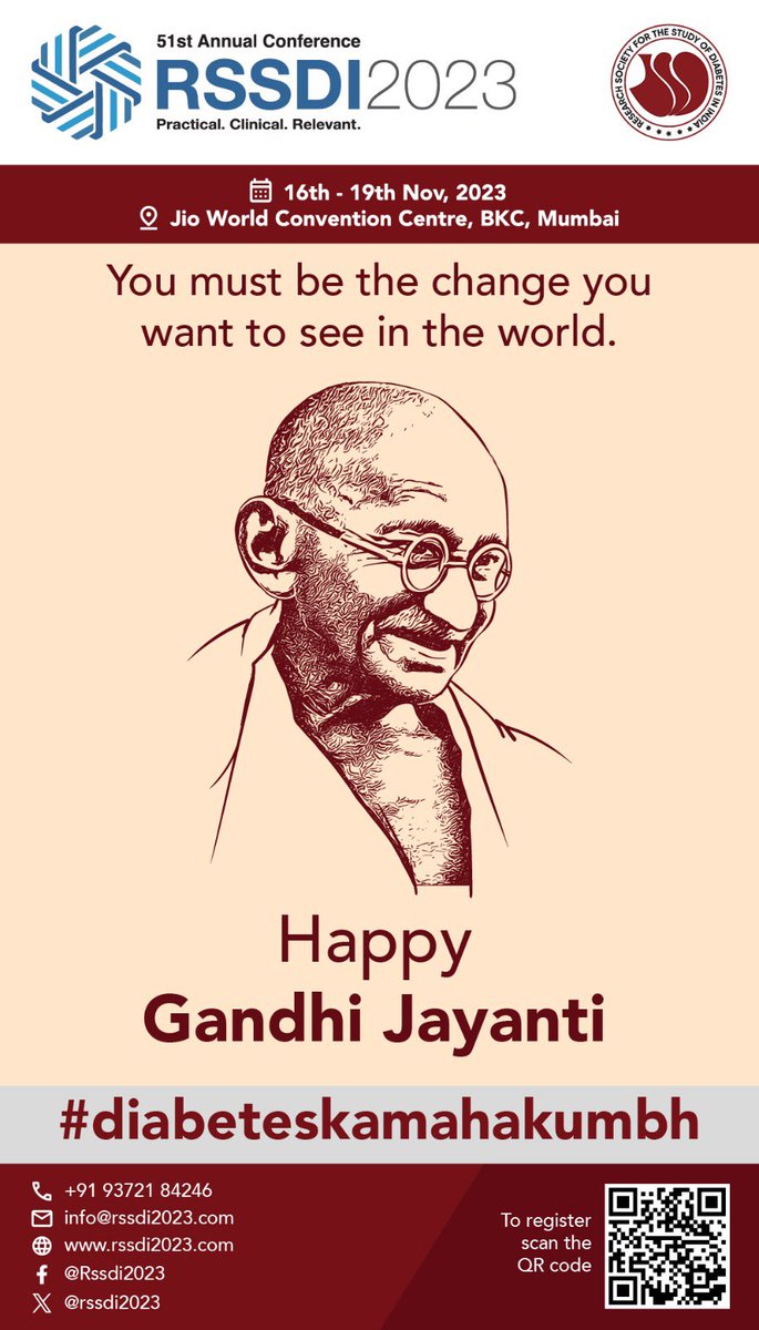 rssdi2023's tweet photo. RSSDI 2023- Happy Gandhi Jayanti!

The future depends on what you build today!!

.
.
.
.
#conference #events #rssdi2023 #HealthcareInnovation #meetingplanners #eventtrenders #eventmarketing #eventplanning #diabeteskamahakumbh #medivisionevents https://t.co/94gZFjAbOB