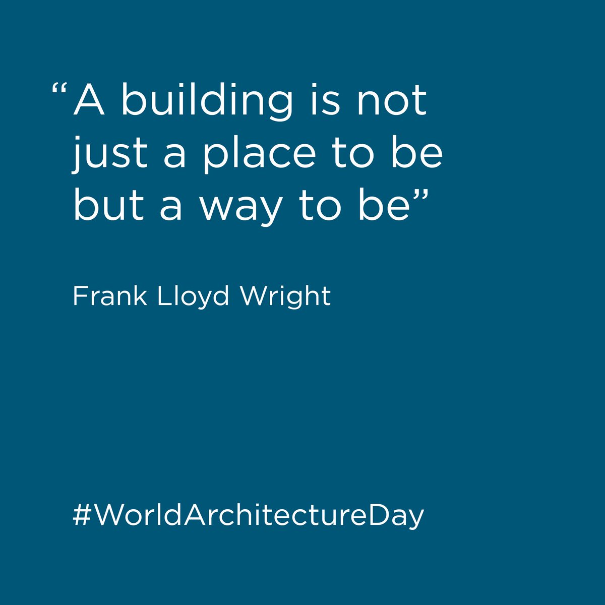 WiseboxStudio's tweet image. We are a design studio, but we also think it&apos;s super important to celebrate other arts! Today is World Architecture Day and we thought of celebrating it by giving you a quote from Frank Lloyd Wright that we love.
#worldarchitectureday #architecturequote #franklloydwright