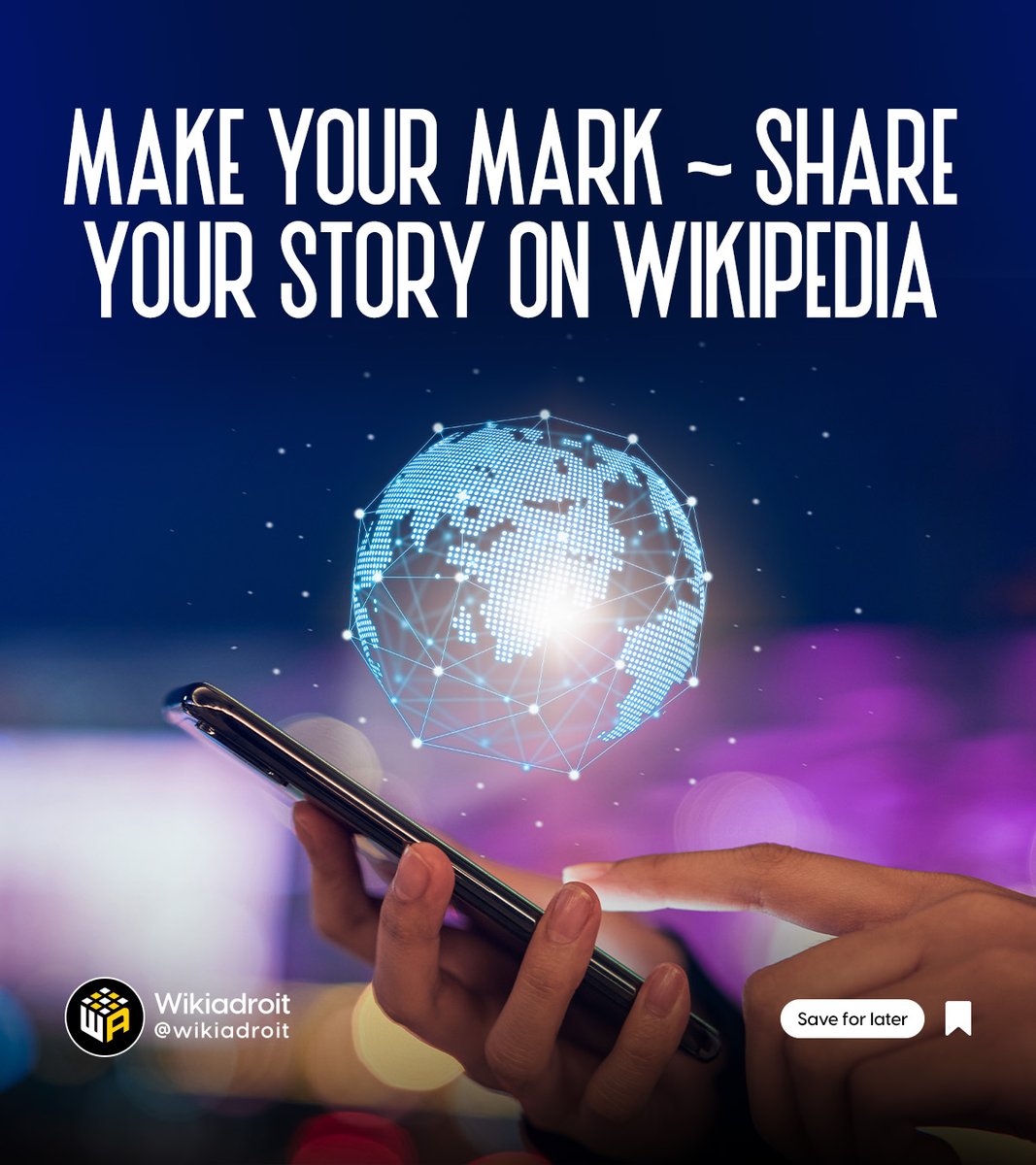 WikiAdroit's tweet photo. Whether personal or professional triumphs, Wikipedia is your canvas to etch achievements that inspire the world.
.
.
.
#wikipediapage #digitalmarketing #content #marketing #writing #wikipediaediting #wikipediawriting #contentmanagement #business #wikipedia #research #wikiadroits https://t.co/jyHH9oM1aY