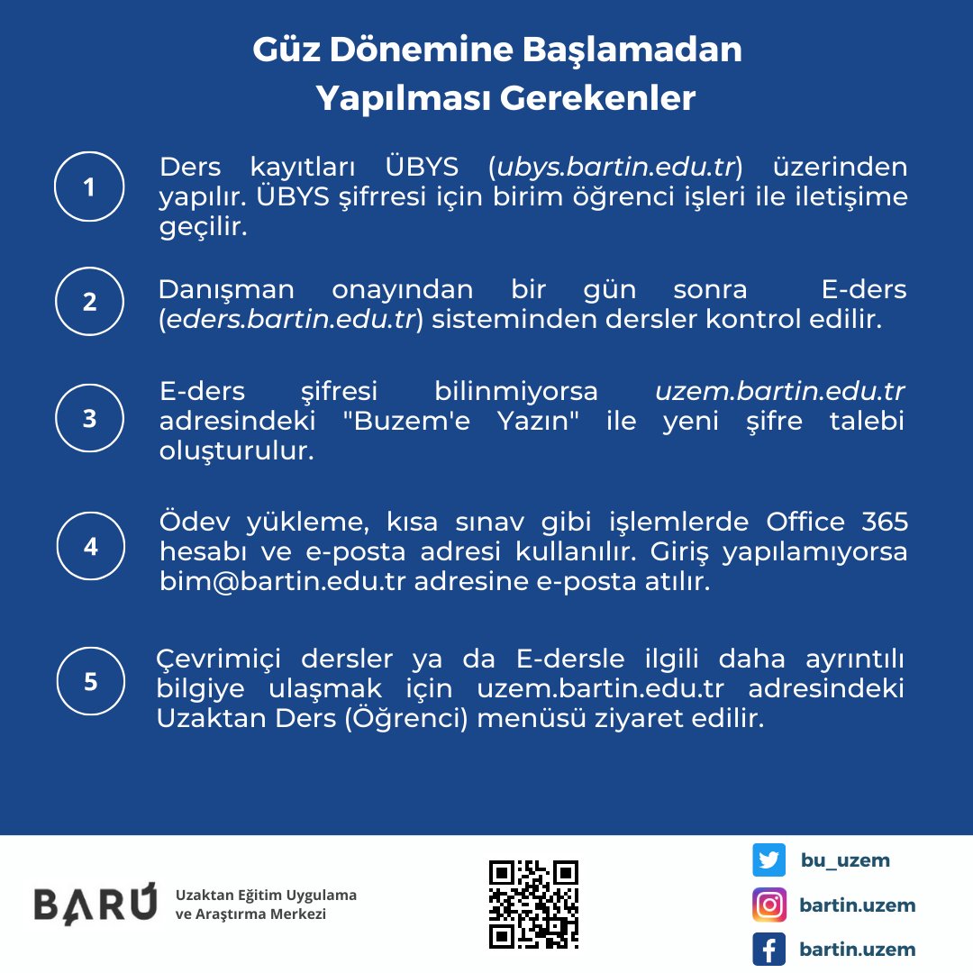 Tüm öğrencilerimize sağlıklı bir dönem dileriz. #bartınuzem #uzem #bartınüniversitesi #uzaktaneğitim