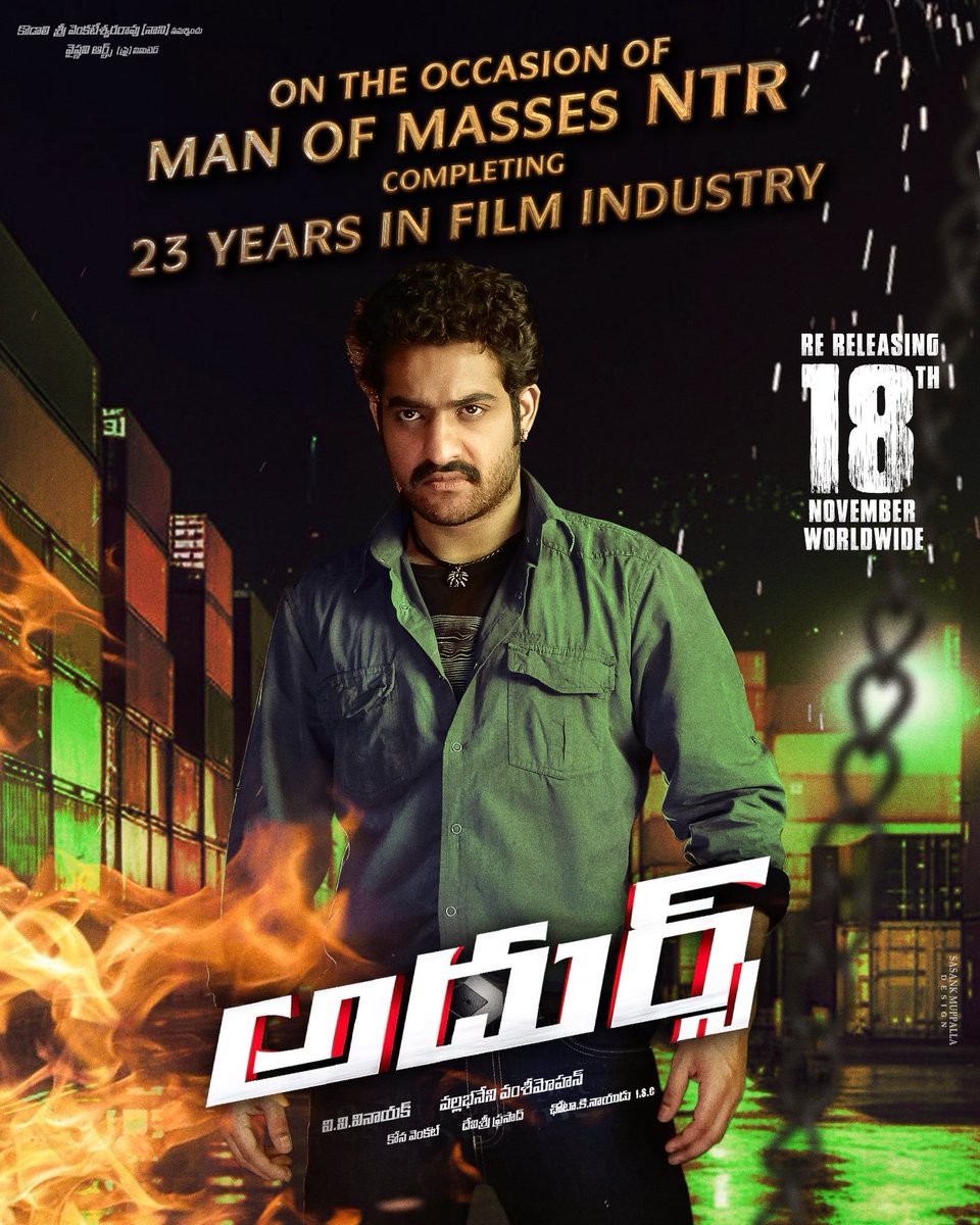 klapboardpost's tweet photo. YoungTiger the #ManofMasses @tarak9999 garu's #Adhurs movie Re-releasing World Wide on Nov 18th to generate the FUNvibe around you again 🔥🔥
revisit the Chari -Battu hilarious combo in sliver screens near you with #Adhurs4K ❤️🙌🏻
#Adhurs4KReRelease #Klapboard #KlapboardPost https://t.co/AA37JuuVRJ