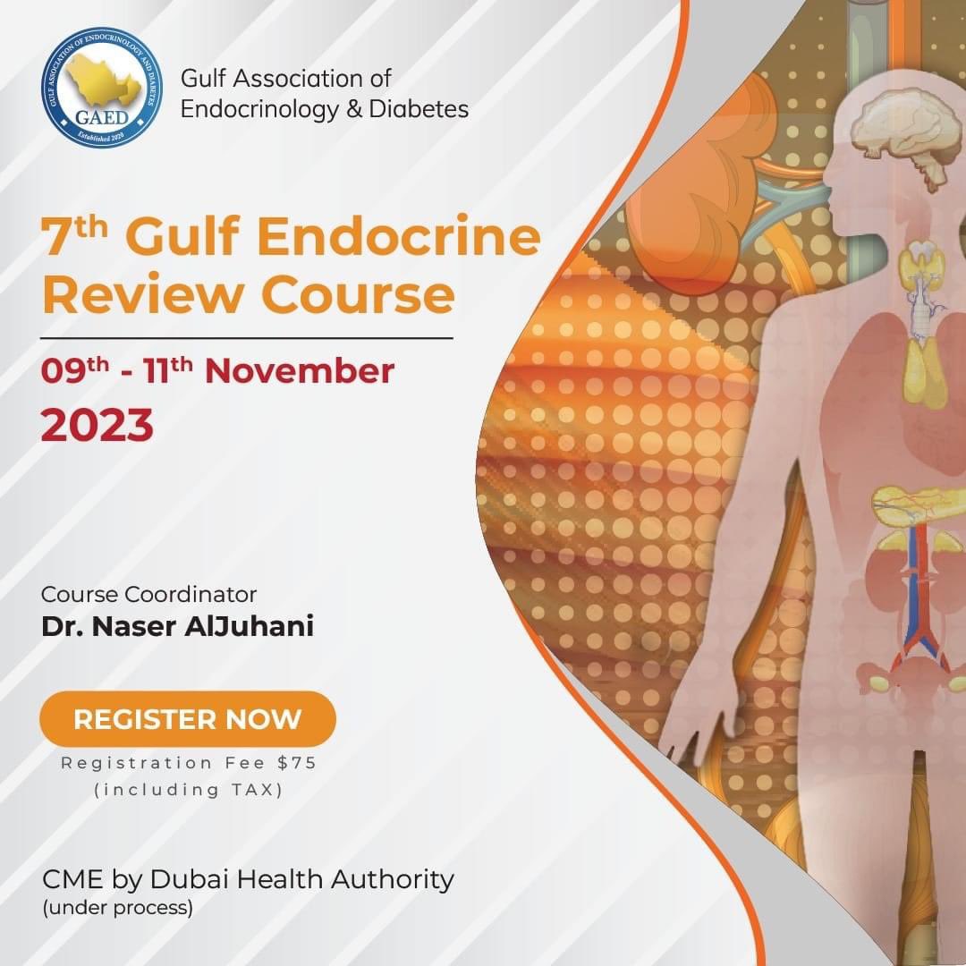 ALJUHANIDR's tweet image. احجز مكانك في،
الدورة الخليجية السابعة لمراجعة الغدد الصماء - الحدث الافتراضي
09 - 11 نوفمبر 2023

سجل الآن،

Book Your spot in the, 
7th Gulf Endocrine Review Course - Virtual Event
09 - 11th November 2023

Register Now,
zoom.us/webinar/regist…

GAED
#gaed  #thyroid #Endocrine