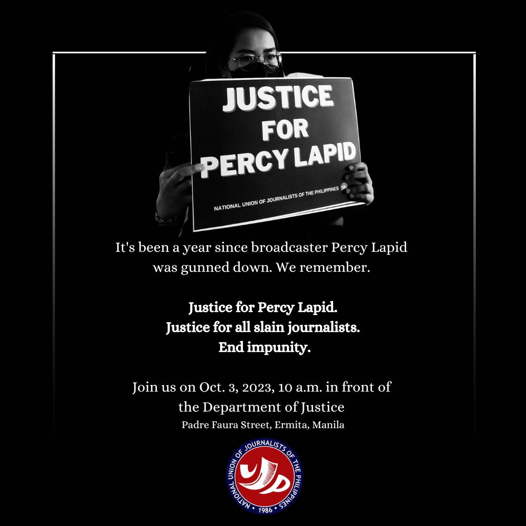 [MEDIA ADVISORY] Journalists, press freedom advocates call justice for slain radio broadcaster Percy Lapid