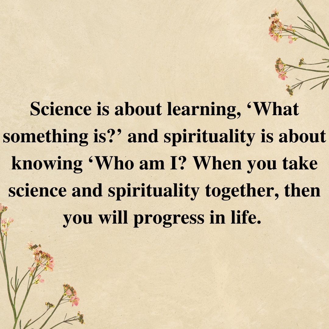 🌟 Embrace the harmony of "What" and "Who" – Science unveils the mysteries of the world, while spirituality reveals the wonders within. Progress in life lies in the union of these two realms. 🌟

 #ScienceAndSpirituality #InnerJourney #aolresearch #ssiar #srisri #artofliving