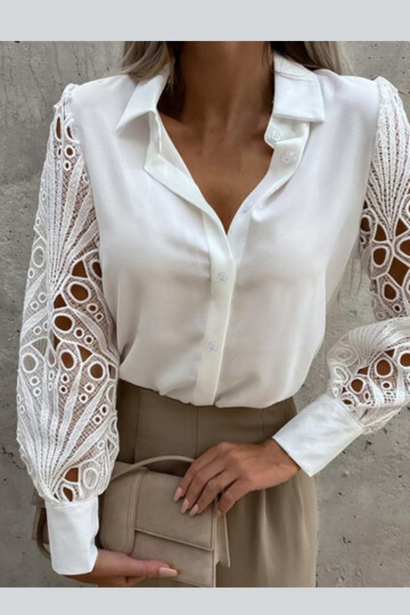 Women Guipure Patchwork Lapel Casual Long Sleeve Shirt
#Fashion
#WomensFashion
#CasualStyle
#LongSleeveShirt
#LapelShirt
#PatchworkDesign
#GuipureLace
#LaceDetails
#ChicWear
#WardrobeEssential