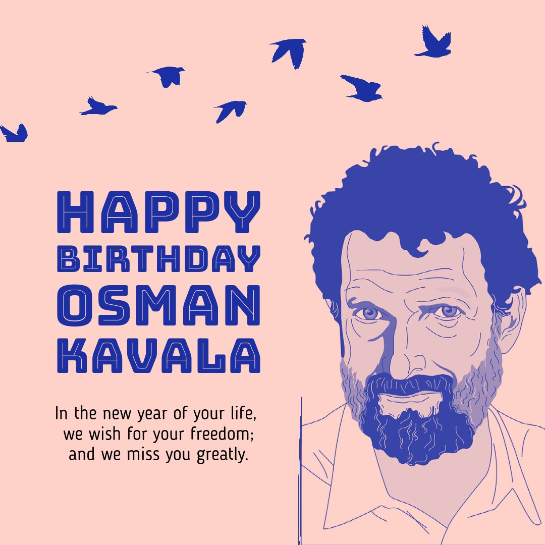 Today is the birthday of #OsmanKavala, whose 6 years of unjust imprisonment turned into a conviction with the recent decision of the Court of Cassation and who will now be held under the harshest prison conditions in Turkey.

#HappyBirthday #FreeOsmanKavala