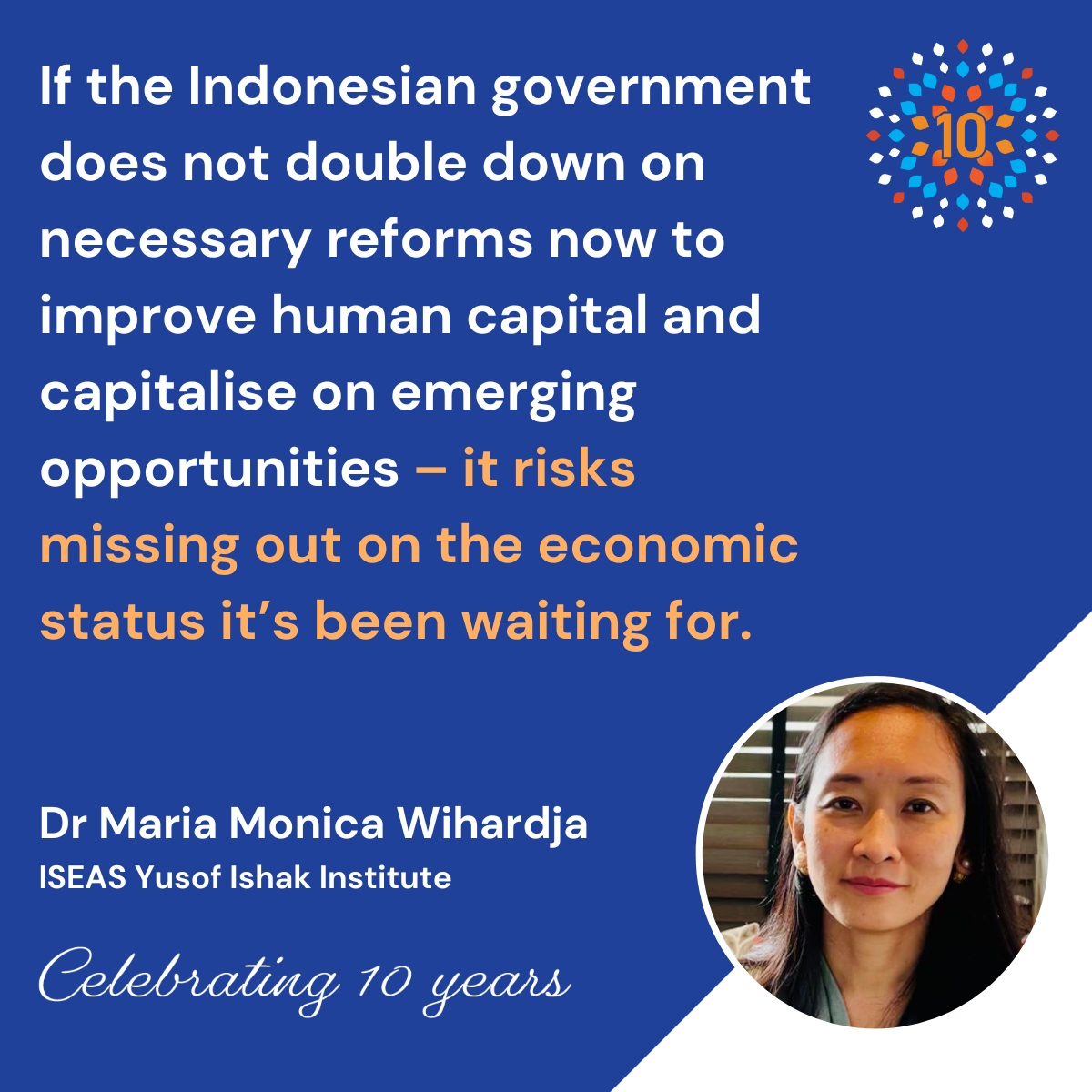 #CentreAt10 | #Indonesia is poised to become the world's 4th largest economy by 2075. This will add significant global economic weight to the Indo-Pacific, with 🇨🇳 & 🇮🇳 poised to take 1st & 2nd place. @MariaMWihardja asks: will 🇮🇩 live up to expectations? bit.ly/45k1CJr