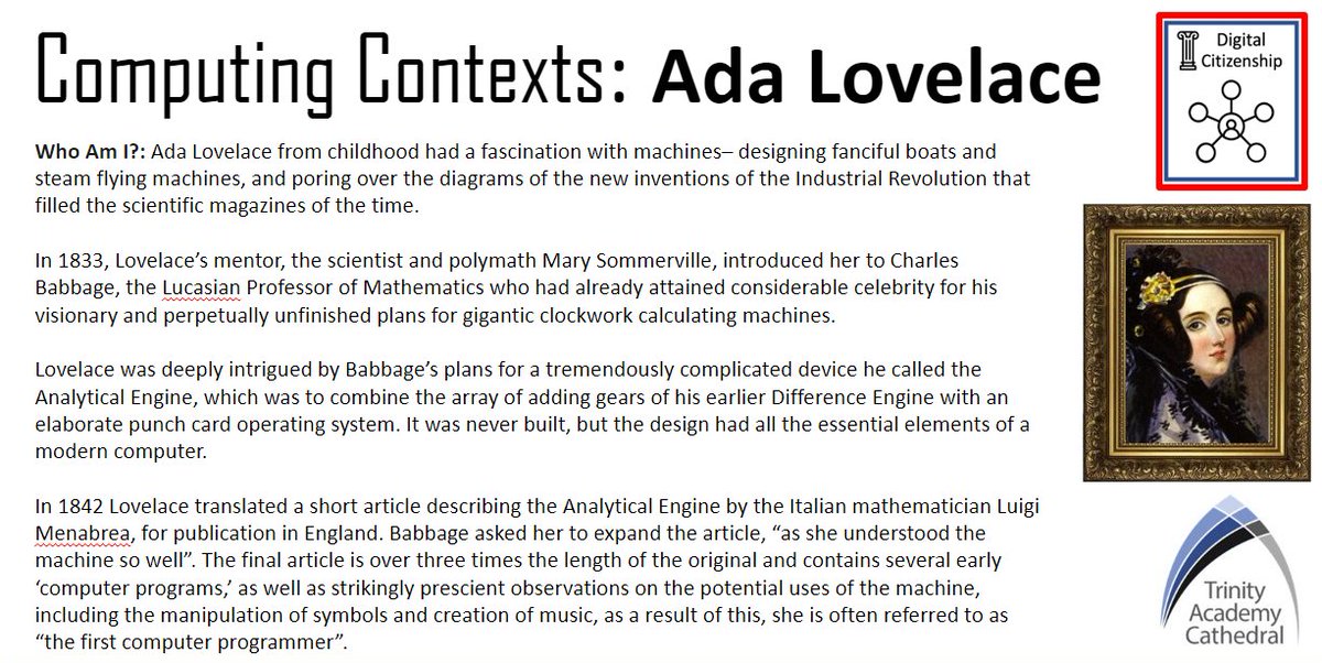 ComputingTac's tweet image. This year sees the launch of our 'Computing Contexts' focus across KS3 lessons, exploring key influential figures past and present who have made an impact in the industry. We're very excited to share the success stories of Alan Turing, Ada Lovelace and Bill Gates  #TAC #Pioneers