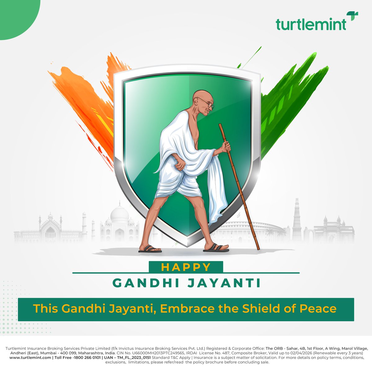 helloturtlemint's tweet image. Let's embrace PEACE in mind and FREEDOM in life!
Happy Gandhi Jayanti

#Turtlemint #Insurance #Indian #India #gandhijayanti #happygandhijayanti #Freedom #Peace #Protection