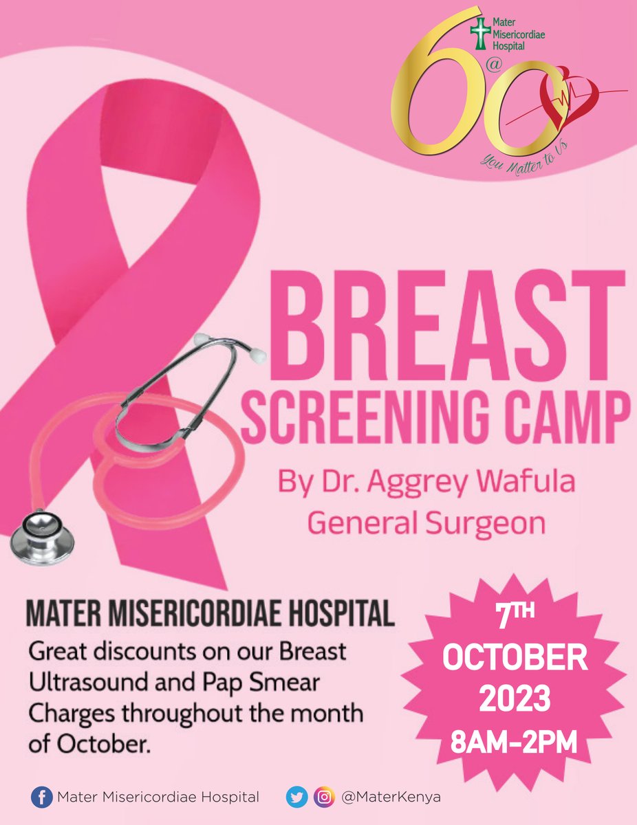 October is #BreastCancerAwarenessMonth. Regular breast screening is key in preventing and detecting breast cancer. Join us on 7th October 2023 at Mater Misericordiae Hospital for Free Screening.