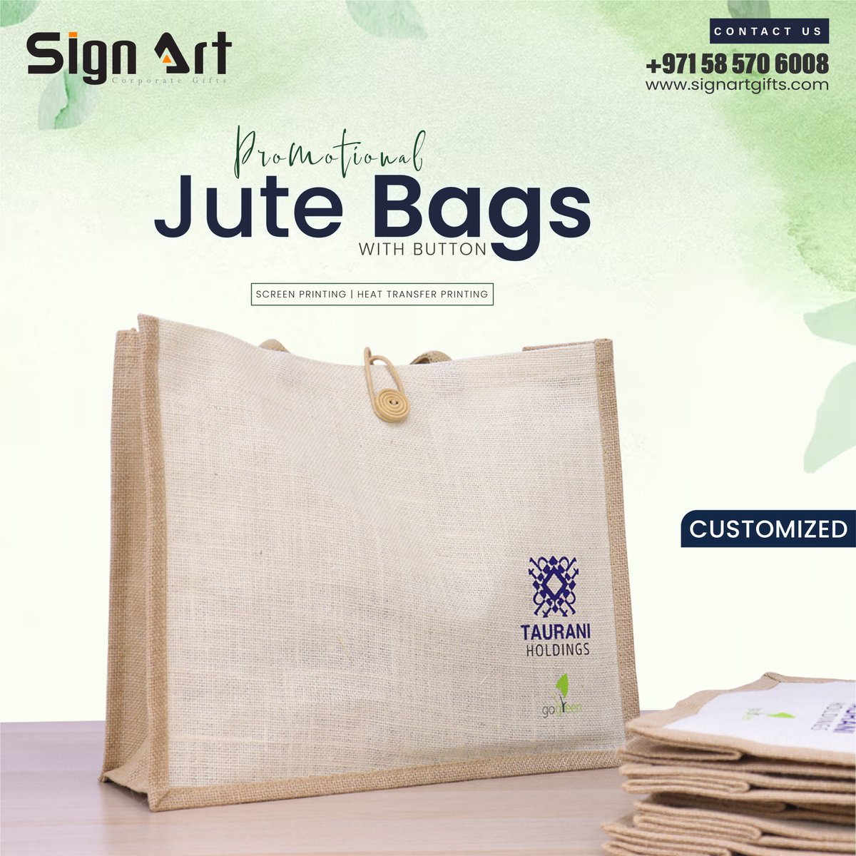 Promotional Jute Bags with Button
WhatsApp: 058 570 6008

Learn more: signartgifts.com

#customized #customizedgifts #promotionalproducts #jutebag #corporategifts #customizedgifts #judebag #ecofriendlybags #eventgifts #officebranding #printingservices #dubaiprinting
