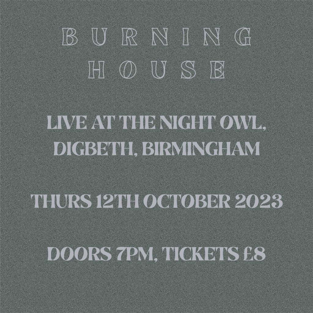 Next up! We play at the Night Owl, Digbeth, on Thurs 12th October. Get in touch via dm for tickets.