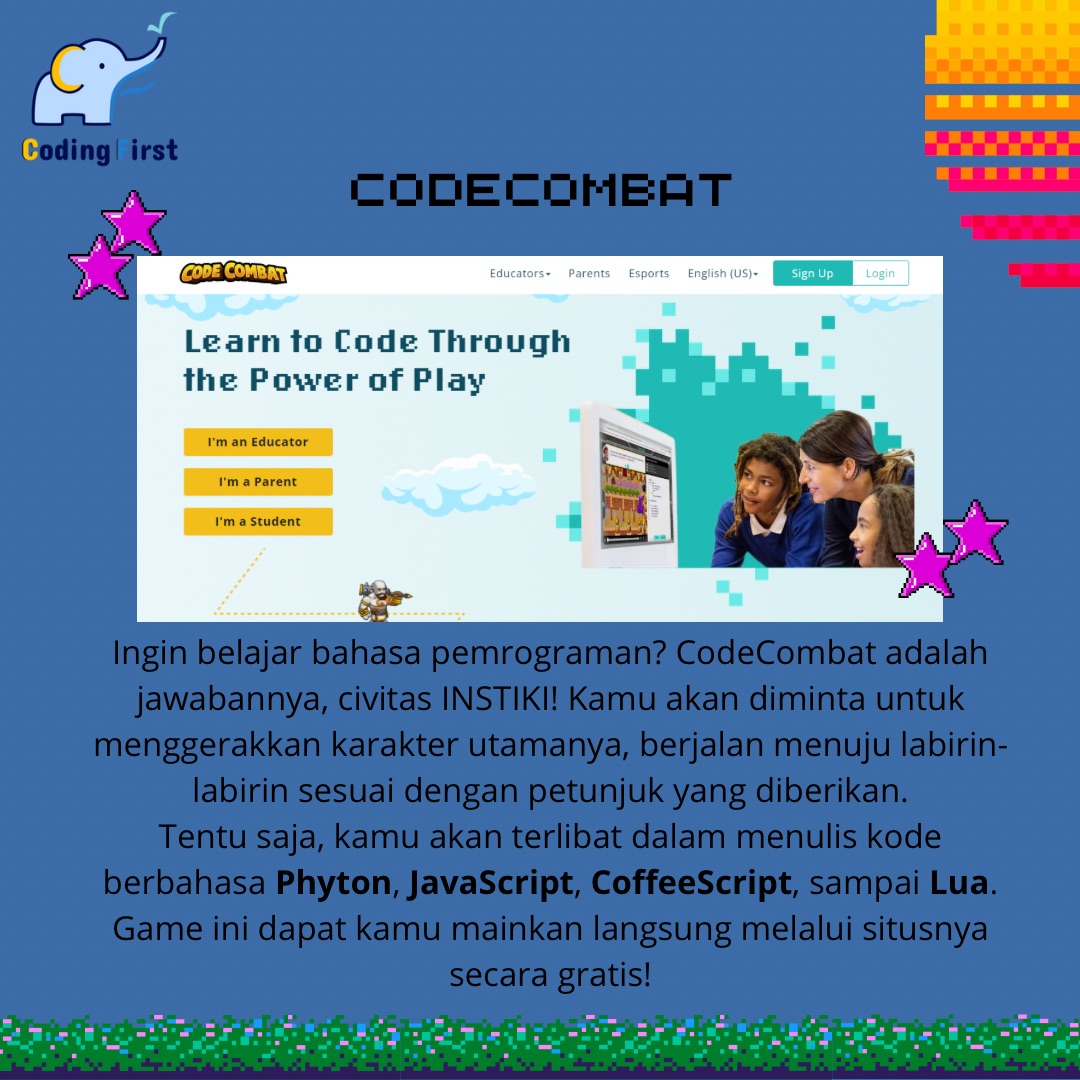 codingfirst_id's tweet image. Hi teman Fico! Berikut ini rekomendasi game yang dapat membantu melatih skill anak✨
Apakah kamu tertarik bermain games yang seperti Fico sebutkan?
#coding #codingfirstpurwokerto #codingforkids #kursuscodinganak #lescoding #pendidikan #gameanak #rekomendasigameanak #codinglife