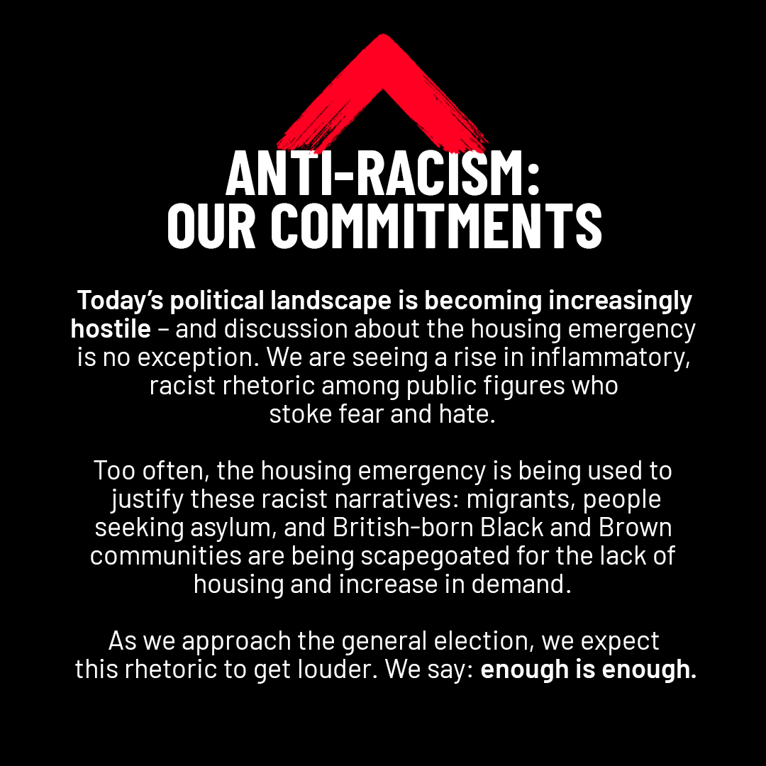 We promise to advocate for racial justice in the housing sector – in the lead-up to the #GeneralElection and beyond. 🪧 Please read our full anti-racism statement: shltr.org.uk/NfaxO