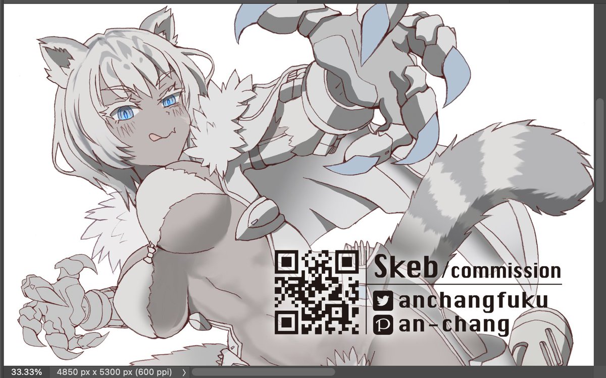 Skeb No.48 WIP
ここからけっこう修正入る感じかな〜。 