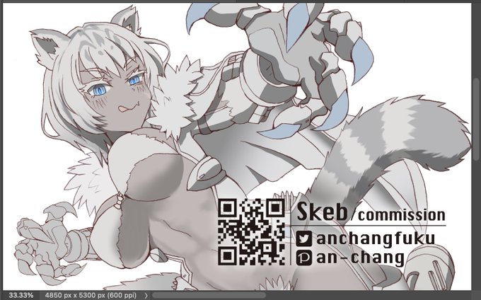 Skeb No.48 WIP
ここからけっこう修正入る感じかな〜。 
