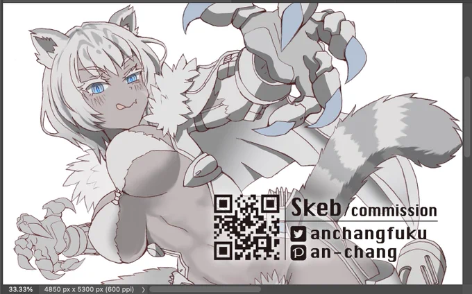 Skeb No.48 WIP
ここからけっこう修正入る感じかな〜。 