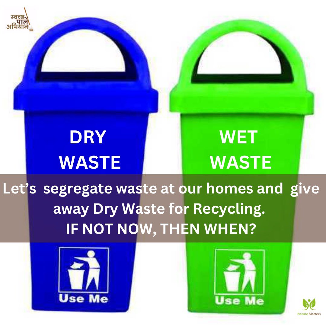 We can help you and your society carry out #WasteSegregation. While #WetWaste is collected daily, #DryWaste is collected twice a week. Let's make our #VileParle greener &amp; cleaner and pay back our dues to our mother earth.
