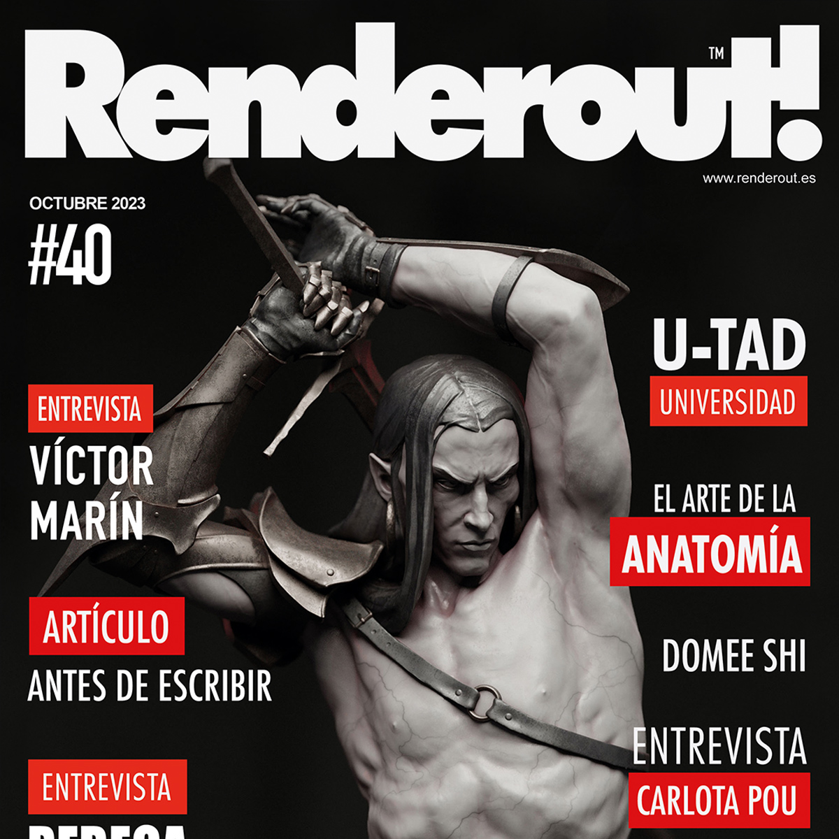 ➡️ Número #40 de Renderout! ya disponible. ✅
⠀
En este número os traemos entrevistas exclusivas a Carlos Grangel, Rebeca Puebla, Víctor Marín, etc., artículos sobre Unreal, Lighting, U-tad, Vray, el Arte y la IA y mucho más... 🎥 🖥 🎨

🔴WEB: renderout.es