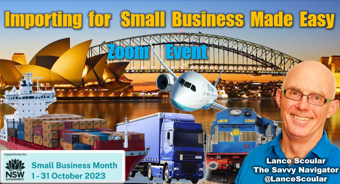 🌐🚢✈Considering Importing into Australia❓
Importing for Small Business Made Easy
FREE ZOOM EVENT
Mon October 23 2023 9:30am-11am
@NSWSmallBizCom

#importing #supplychain #logistics #internationaltransport #NSWSmallBizMonth
#smallbusiness #nsw #business

smallbusinessmonth.nsw.gov.au/activity/impor…